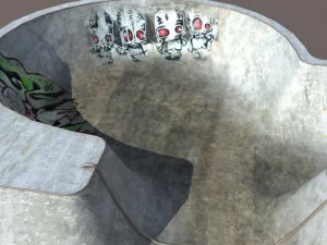 6 skate park element low poly 3D Model