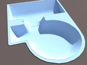 6 skate park element low poly 3D Model