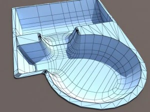 6 skate park element low poly 3D Model