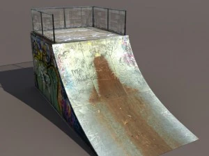 6 skate park element low poly 3D Model