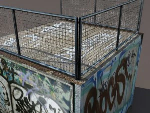 6 skate park element low poly 3D Model