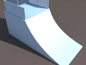 6 skate park element low poly 3D Model