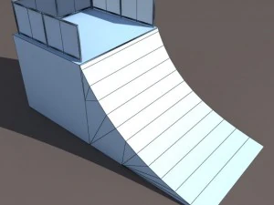 6 skate park element low poly 3D Model