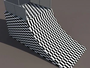 6 skate park element low poly 3D Model