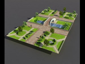low poly park 3Dモデル