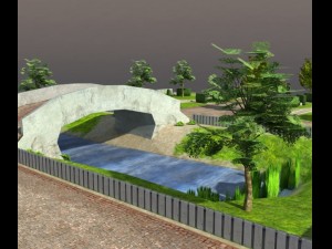 low poly park Modelo 3D