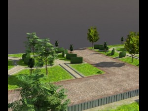 low poly park Modelo 3D