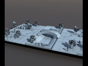low poly park Modelo 3D