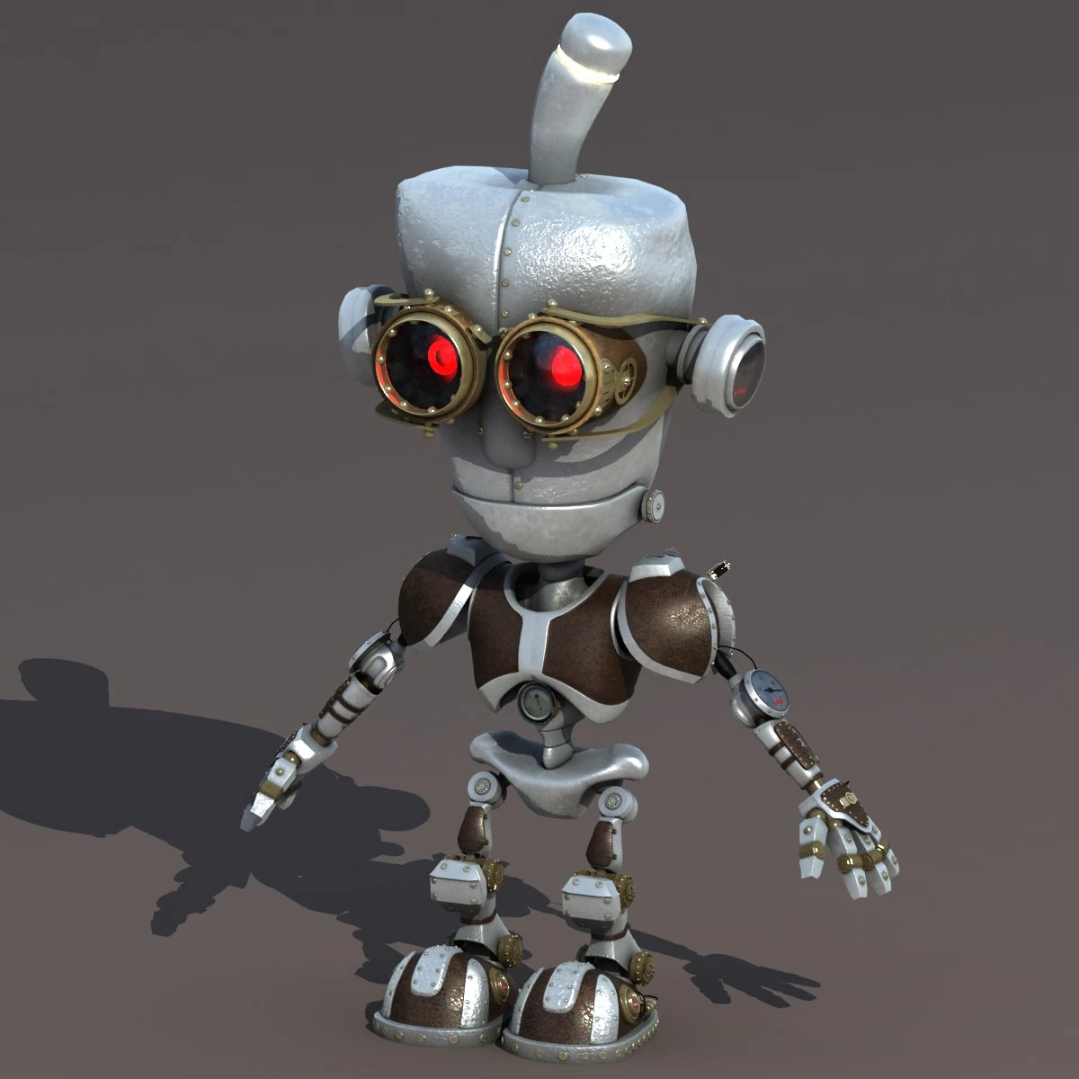 cartoon robot riged 3D Model .c4d .max .obj .3ds .fbx .stl .blend 