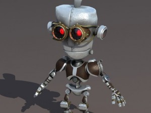 cartoon robot riged 3D Model