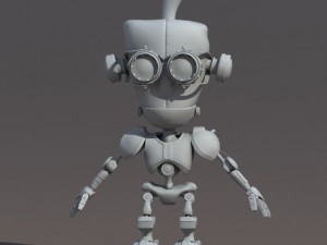 cartoon robot riged 3D Model