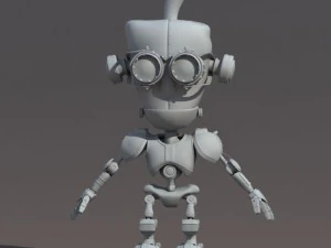 cartoon robot riged 3D Model