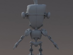 cartoon robot riged 3D Model