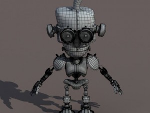 cartoon robot riged 3D Model