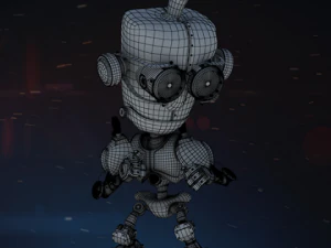 cartoon robot riged 3D Model