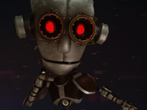 cartoon robot riged 3D Model