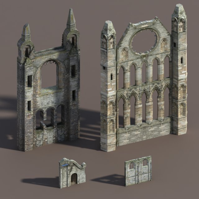 castle ruin pack low poly 3D Model .c4d .max .obj .3ds .fbx .stl .blend 
