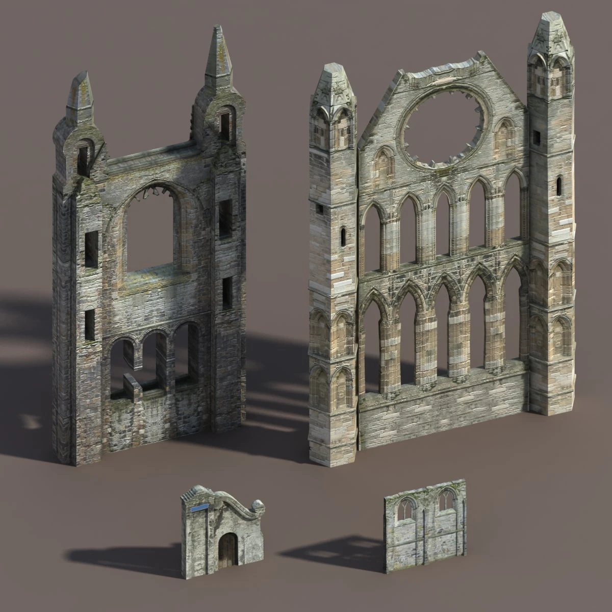 castle ruin pack low poly 3D Model .c4d .max .obj .3ds .fbx .stl .blend 