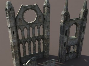 castle ruin pack low poly 3D Model