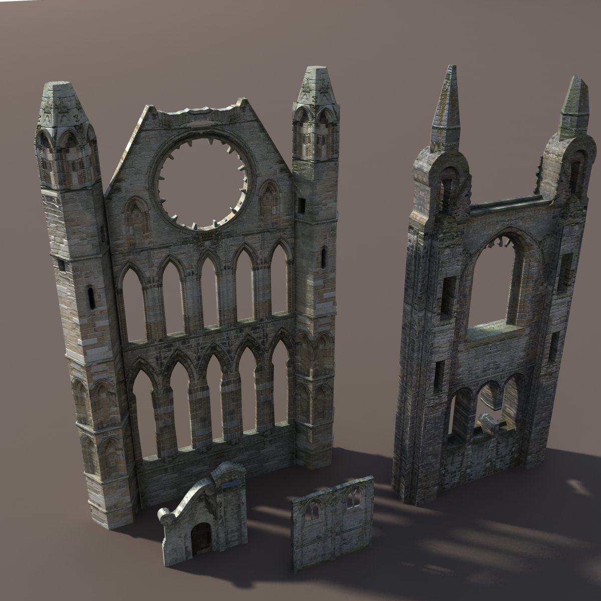Castle Ruin Pack Low Poly 3d Model In Buildings 3dexport