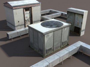 roof elements low poly 3D Model