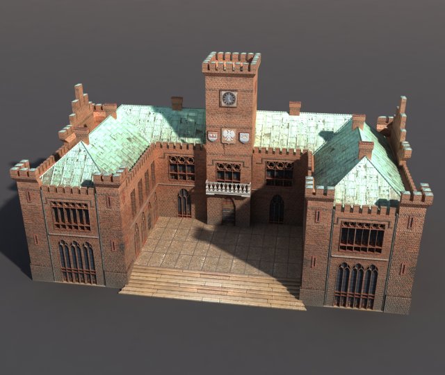 castle city hall 3D 模型 .c4d .max .obj .3ds .fbx .stl .blend 