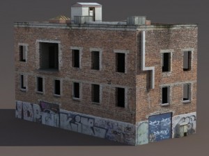 old factory ruin low poly 3D Model