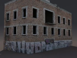 old factory ruin low poly 3D Model