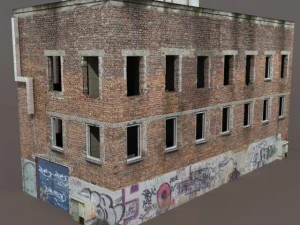 old factory ruin low poly 3D Model