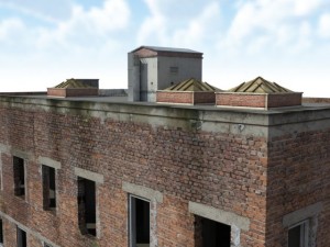 old factory ruin low poly 3D मॉडल