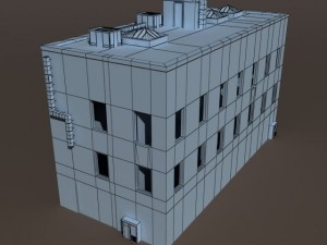 old factory ruin low poly 3D मॉडल