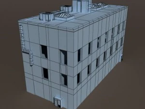 old factory ruin low poly 3D Model