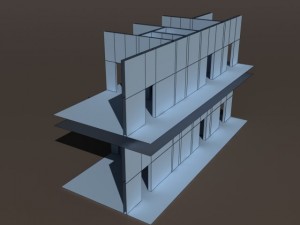 old factory ruin low poly 3D मॉडल