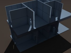 old factory ruin low poly 3D मॉडल