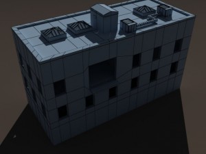 old factory ruin low poly 3D मॉडल