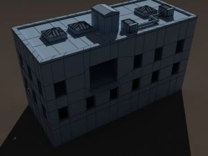 old factory ruin low poly 3D Model