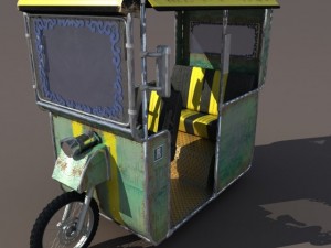 old rickshaw tuk tuk 3D 模型