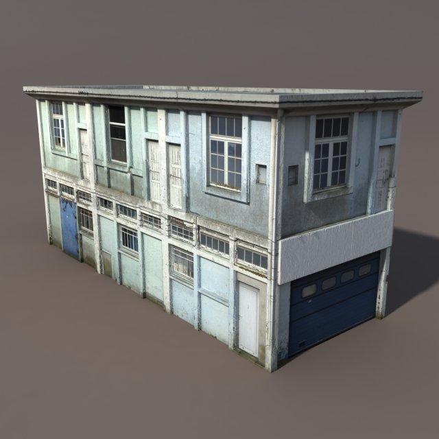 derelict house low poly 3D Model .c4d .max .obj .3ds .fbx .stl .blend 