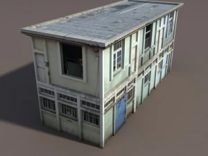 derelict house low poly 3D Model