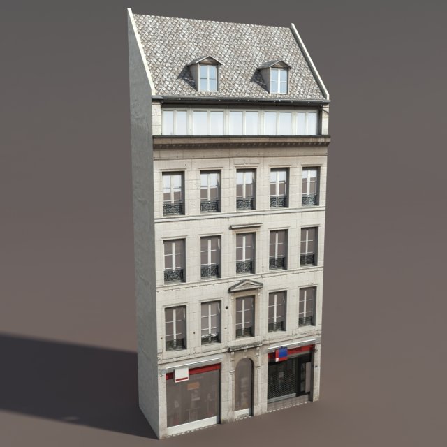 apartment house 111 low poly 3D Модель .c4d .max .obj .3ds .fbx .stl .blend