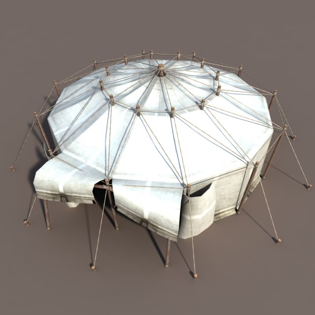 circus tent white 3D Model .c4d .max .obj .3ds .fbx .stl .blend 