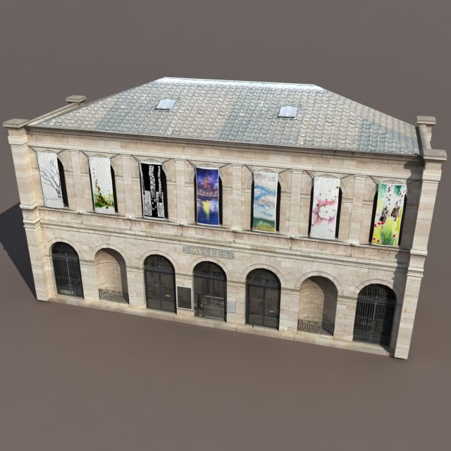 gallery or museum low poly 3D Model .c4d .max .obj .3ds .fbx .stl .blend 