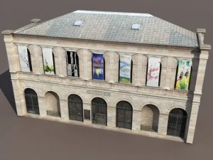 galer&iacute;a o museo low poly Modelo 3D