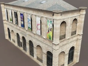gallery or museum low poly 3D Model