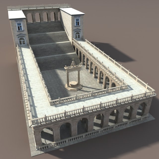 montecassino castle  patio 3D-Modell .c4d .max .obj .3ds .fbx .stl .blend 