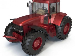 red tractor 3Dモデル