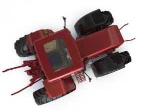 red tractor Modelo 3D