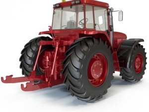 red tractor Modelo 3D