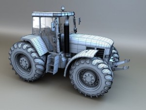 red tractor Modelo 3D