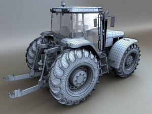 red tractor Modelo 3D